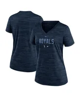 Women's Nike Navy Kansas City Royals Connect Velocity Practice Performance V-Neck T-shirt
