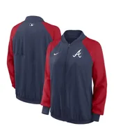 Women's Nike Navy Atlanta Braves Authentic Collection Team Raglan Performance Full-Zip Jacket