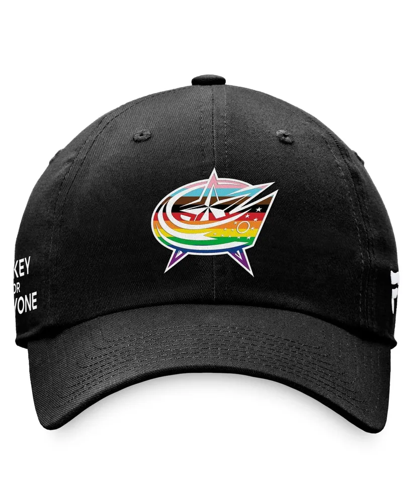 Men's Fanatics Black Columbus Blue Jackets Team Logo Pride Adjustable Hat