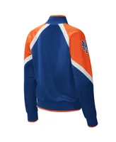 Women's Starter Royal New York Mets Touchdown Raglan Full-Zip Track Jacket