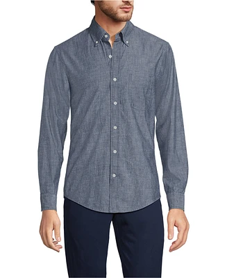 Lands' End Big & Tall Long Sleeve Chambray Shirt