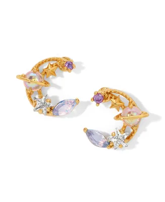 Girls Crew Crystal Multi-Color Celestial Starscape Stud Earrings