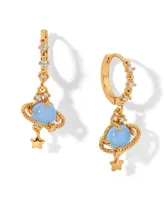 Girls Crew Crystal Celestial Blue Jupiter Hoop Earrings