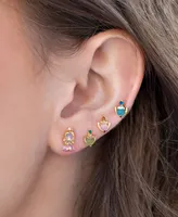 Girls Crew Crystal Multi-Color Disney Princess Sleeping Beauty Stud Earring Set