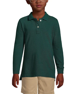 Lands' End Girls Long Sleeve Feminine Fit Mesh Polo Shirt