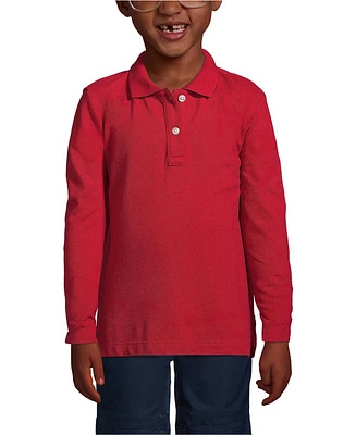Lands' End Girls Long Sleeve Feminine Fit Mesh Polo Shirt