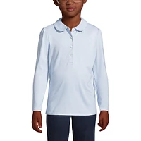 Lands' End Girls School Uniform Long Sleeve Peter Pan Collar Polo Shirt