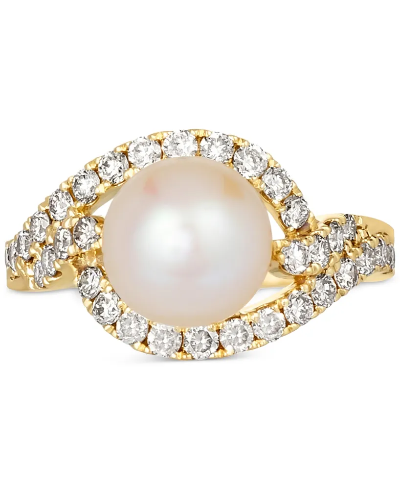 Le Vian Vanilla Pearl (9mm) & Nude Diamond (3/4 ct. t.w.) Statement Ring in 14k Gold