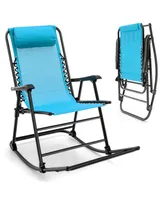 Costway Patio Camping Rocking Chair Folding Rocker Footrest Lightweight