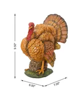 Glitzhome 9.5" H Thanksgiving Resin Turkey Table Decor