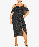 City Chic Women's Gina Spot Dress