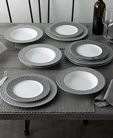 Noritake Infinity Graphite 4 Piece Dinner Plate Set, Service for 4