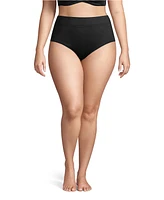 Lands' End Plus Tummy Control High Waisted Bikini Swim Bottoms