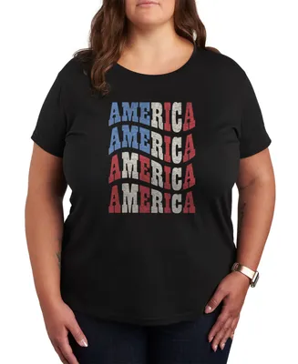 Air Waves Trendy Plus America Graphic T-shirt