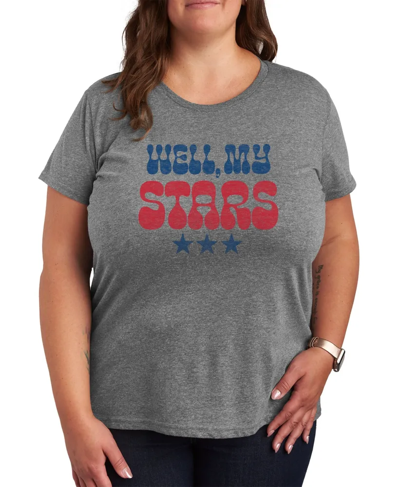 Hybrid Apparel Trendy Plus Size Well, My Stars Americana Graphic T-shirt