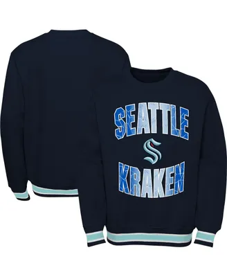 Big Boys and Girls Deep Sea Blue Seattle Kraken Classic Blueliner Pullover Sweatshirt