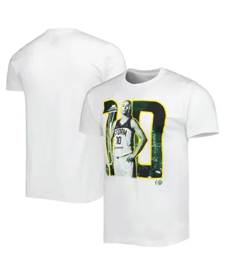 Men's and Women's Stadium Essentials Sue Bird White Seattle Storm Player Skyline T-shirt