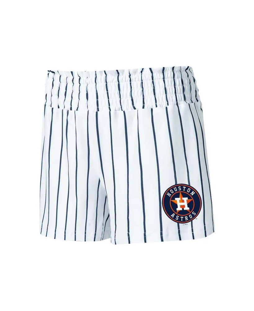 Women's Concepts Sport White Houston Astros Reel Pinstripe Sleep Shorts