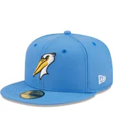 Men's New Era Light Blue Myrtle Beach Pelicans Authentic Collection 59FIFTY Fitted Hat