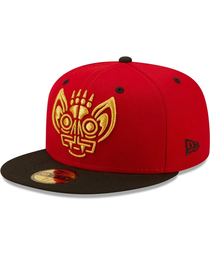 Men's New Era Red, Black Murcielagos De Louisville Copa La Diversion 59FIFTY Fitted Hat