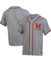 Men's Under Armour Gray Maryland Terrapins Replica Baseball Jersey