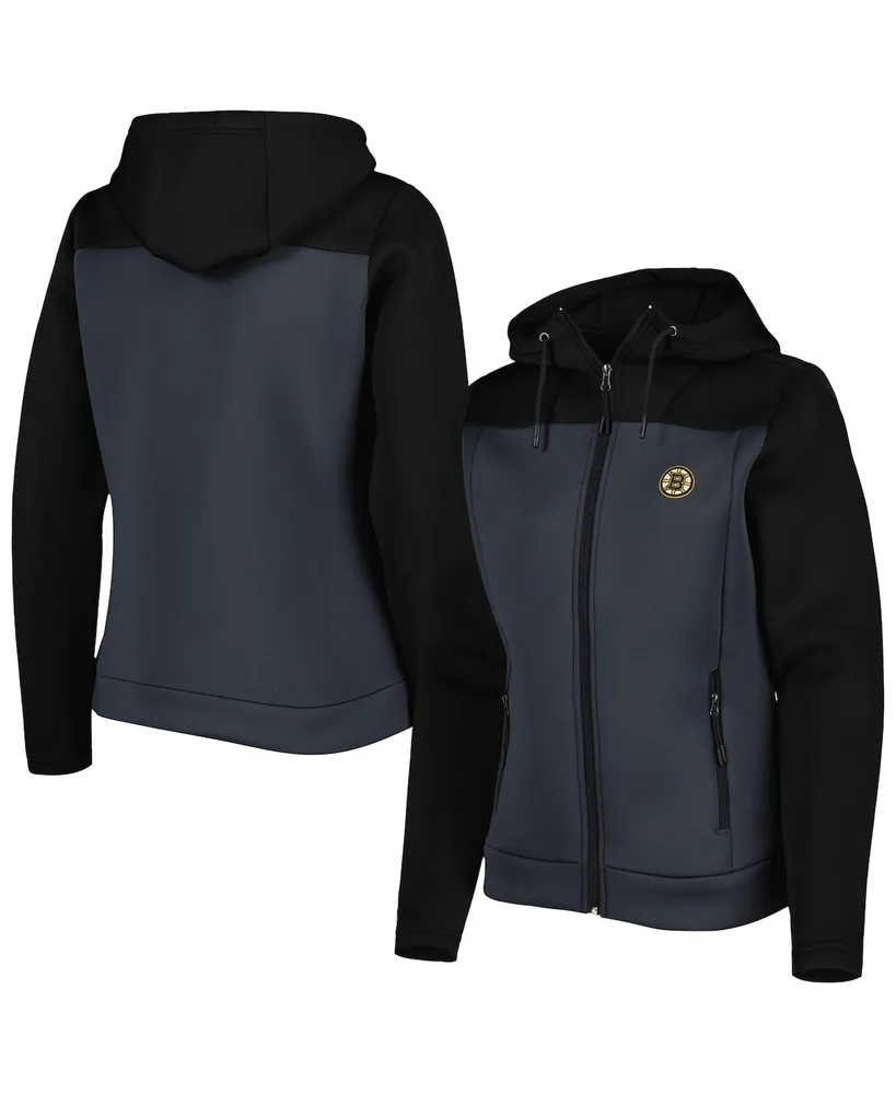 Women's Antigua Black, Gray Boston Bruins Protect Full-Zip Jacket