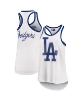 Women's G-iii 4Her by Carl Banks White Los Angeles Dodgers Tater Racerback Tank Top