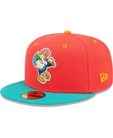 Men's New Era Coral, Turquoise Gallos De Delmarva Copa La Diversion 59FIFTY Fitted Hat