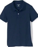 Lands' End Boys School Uniform Short Sleeve Tailored Fit Interlock Polo Shirt