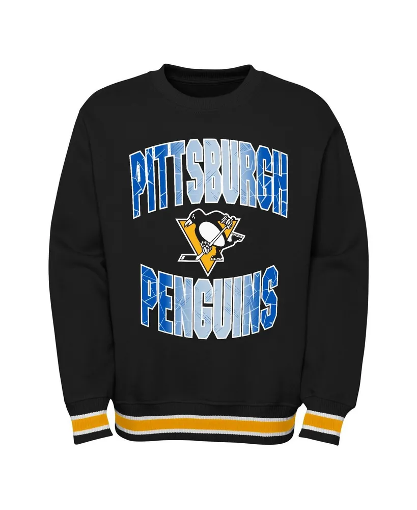 Big Boys and Girls Black Pittsburgh Penguins Classic Blueliner Pullover Sweatshirt