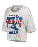 Women's Majestic Threads Chicago White Sox Cooperstown Collection Tie-Dye Boxy Cropped Tri-Blend T-shirt