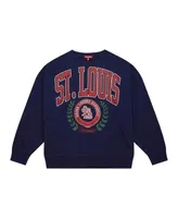 Women's Mitchell & Ness Navy St. Louis Cardinals Logo Lt 2.0 Pullover Sweatshirt