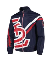 Men's Mitchell & Ness Navy St. Louis Cardinals Exploded Logo Warm Up Full-Zip Jacket