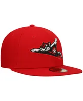 Men's New Era Red Richmond Flying Squirrels Authentic Collection Road 59FIFTY Fitted Hat