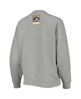 Women's Mitchell & Ness Heathered Gray St. Louis Cardinals Cooperstown Collection Logo Lightweight Pullover Sweatshirt