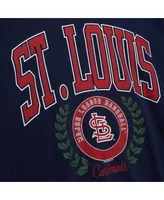 Women's Mitchell & Ness Navy St. Louis Cardinals Logo Lt 2.0 Pullover Sweatshirt