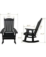 Wooden Rocking Chair with Comfortable Backrest Inclination