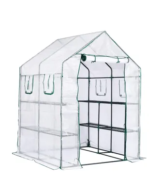 Garden Elements Personal Plastic Indoor Outdoor Standing Greenhouse For Seed Starting and Propagation, Frost Protection Clear, Large, 77 Inches x 56 I
