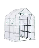 Garden Elements Personal Plastic Indoor Outdoor Standing Greenhouse For Seed Starting and Propagation, Frost Protection Clear, Large, 77 Inches x 56 I