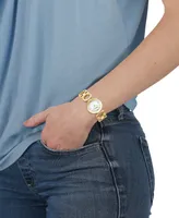 Salvatore Ferragamo Women's Swiss Gancino Gold Ion-Plated Bracelet Watch 28mm