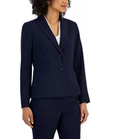 Le Suit Petite Two-Button Blazer & Mid-Rise Straight-Leg Pants