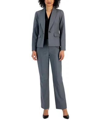 Le Suit Women's Shawl-Collar One-Button Mid-Rise Pantsuit