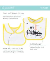 The Peanutshell Unisex Terry Bibs, 20 Pack for Feeding, Teething, or Drooling, Hello Sunshine/Holiday