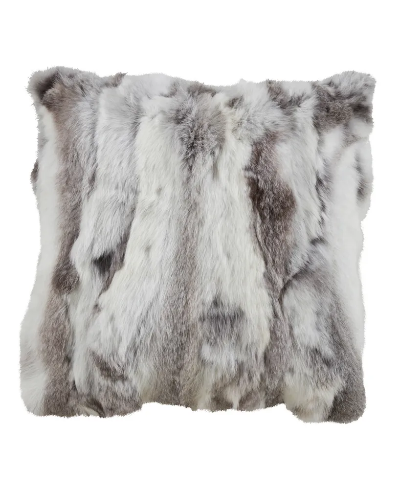 Saro Lifestyle Genuine Fur Decorative Pillow