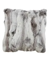 Saro Lifestyle Genuine Fur Decorative Pillow