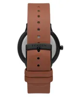 Skagen Men's Three-Hand Quartz Riis Medium Brown Leather Watch 40mm