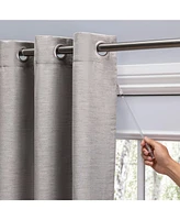 Ricardo Grasscloth Lined Grommet Curtain Patio Panel w/Wand 110"W x 84"L