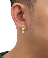 Men's Diamond Zigzag Small Hoop Earrings (1/20 ct. t.w.), 15mm (Also in Black Diamond)