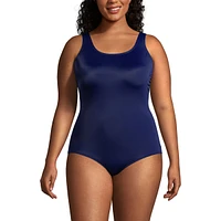 Lands' End Plus Size Long Chlorine Resistant Soft Cup Tugless Sporty One Piece Swimsuit