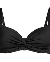 Lands' End Women's Twist Front Underwire Bikini Swimsuit Top Adjustable Straps